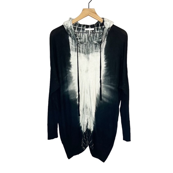 Stitchdrop Sweaters - Stitchdrop Tie Dye Hooded Sweater in Black/White L